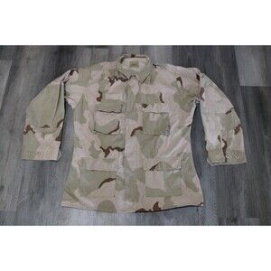 US Military Issue Desert DCU 3 Color Camo Hot Weather Coat Jacket Large Long